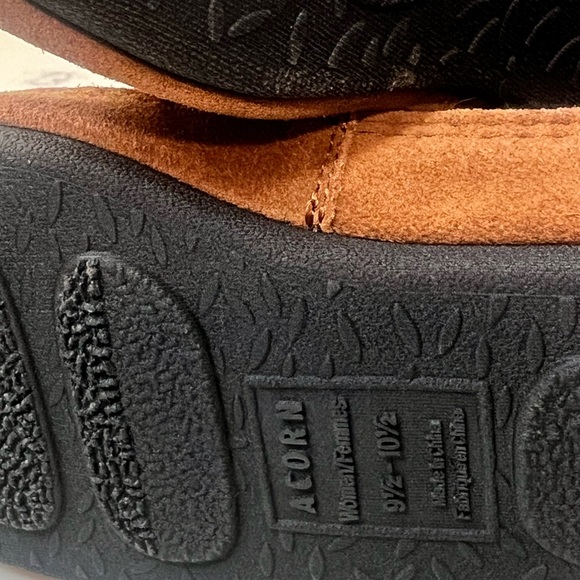 Acorn Brown and Black Suede Slippers - Picture 4 of 6
